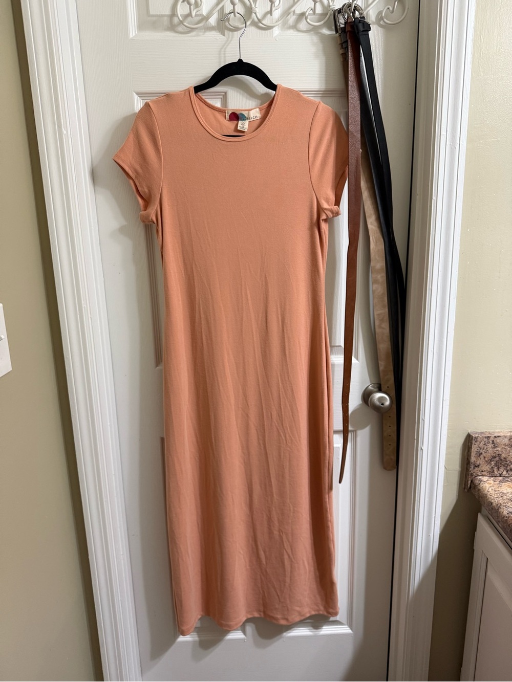 Free People Peach Short-Sleeve Dress